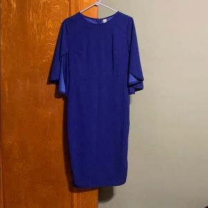 Blue bell sleeve dress